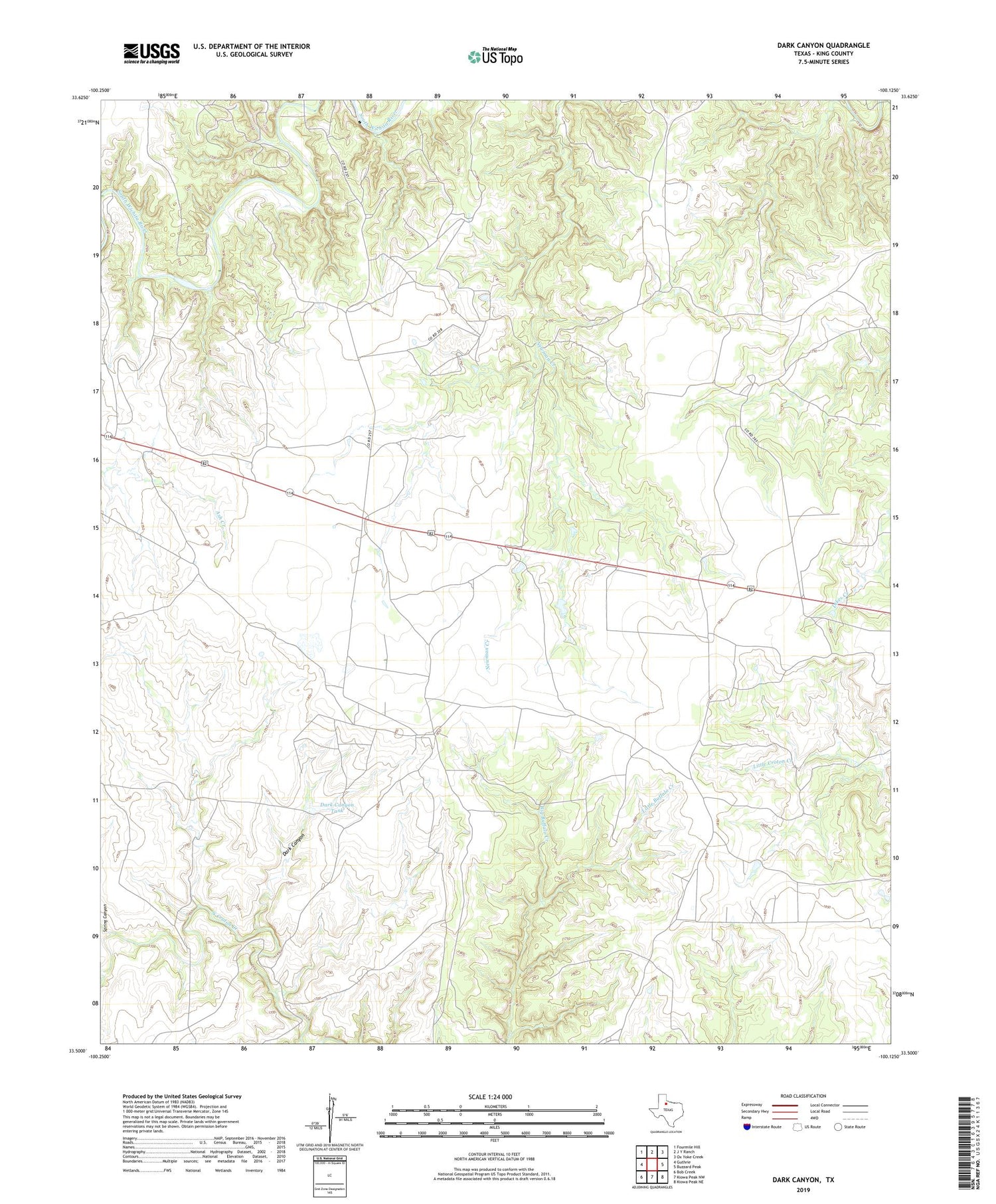 Dark Canyon Texas US Topo Map Image