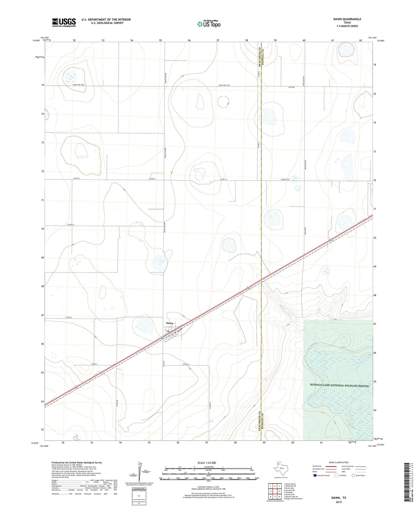 Dawn Texas US Topo Map Image