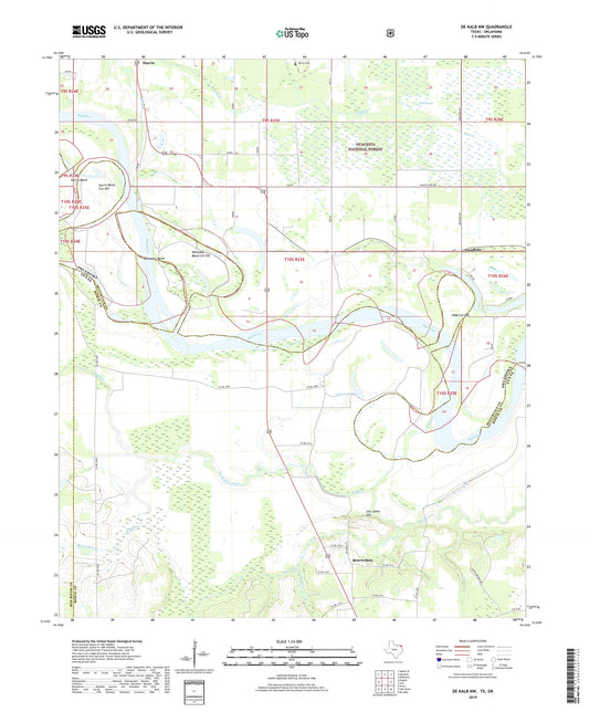De Kalb NW Texas US Topo Map Image