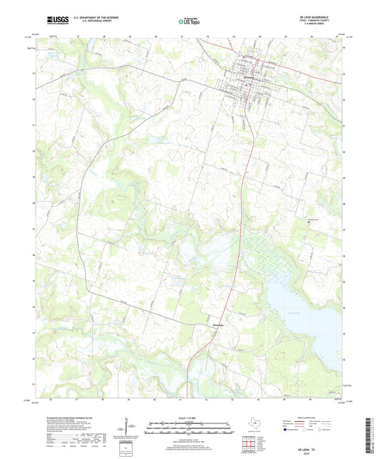 De Leon Texas US Topo Map Image