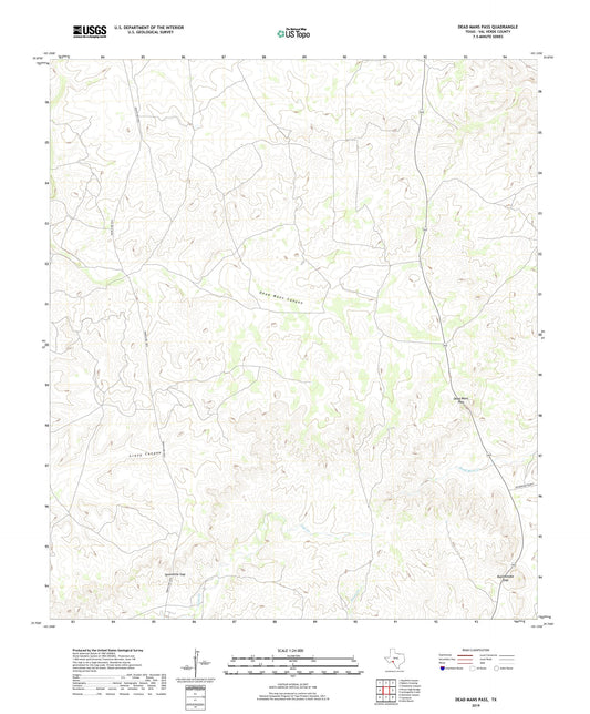 Dead Mans Pass Texas US Topo Map Image
