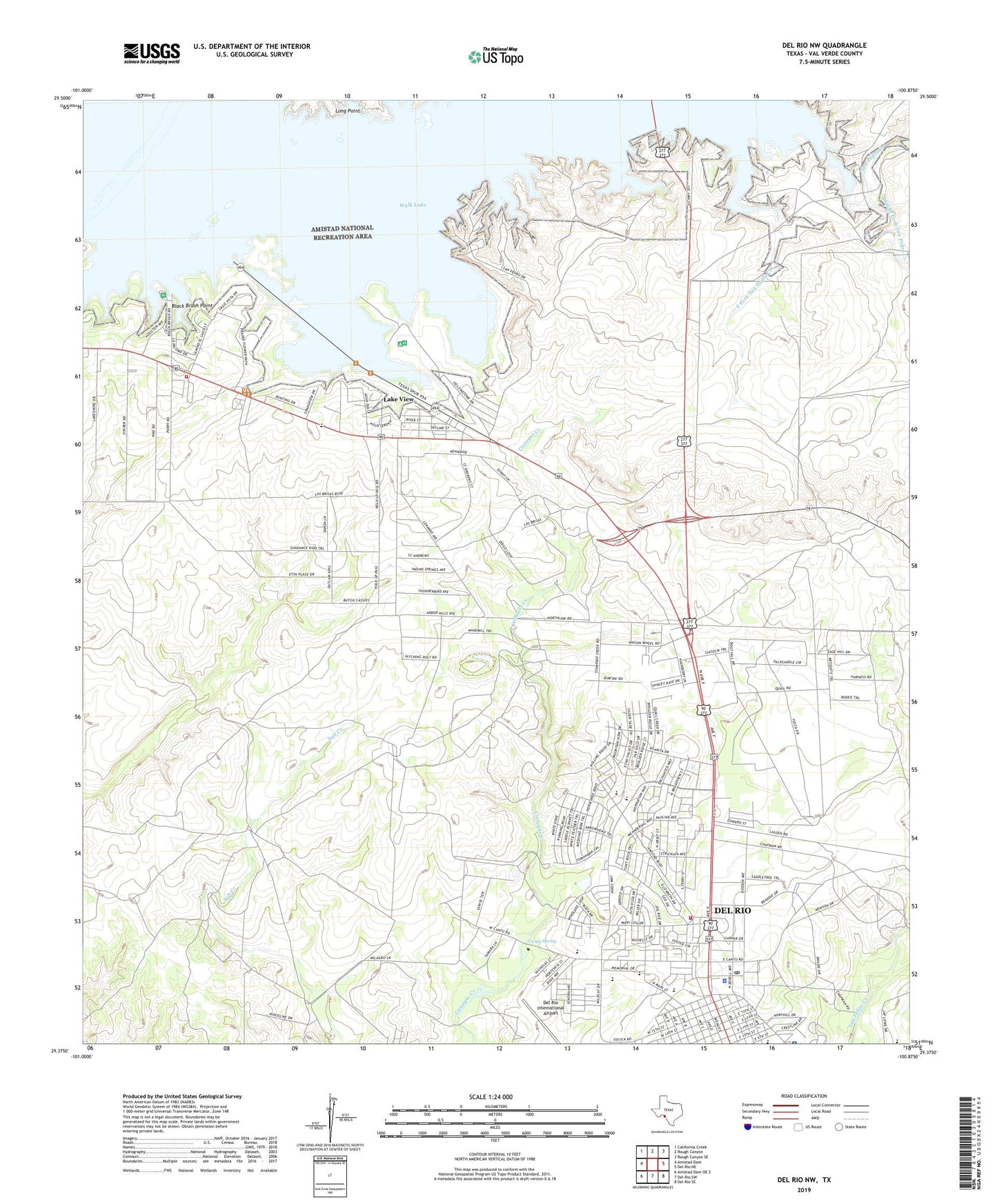 Del Rio NW Texas US Topo Map Image