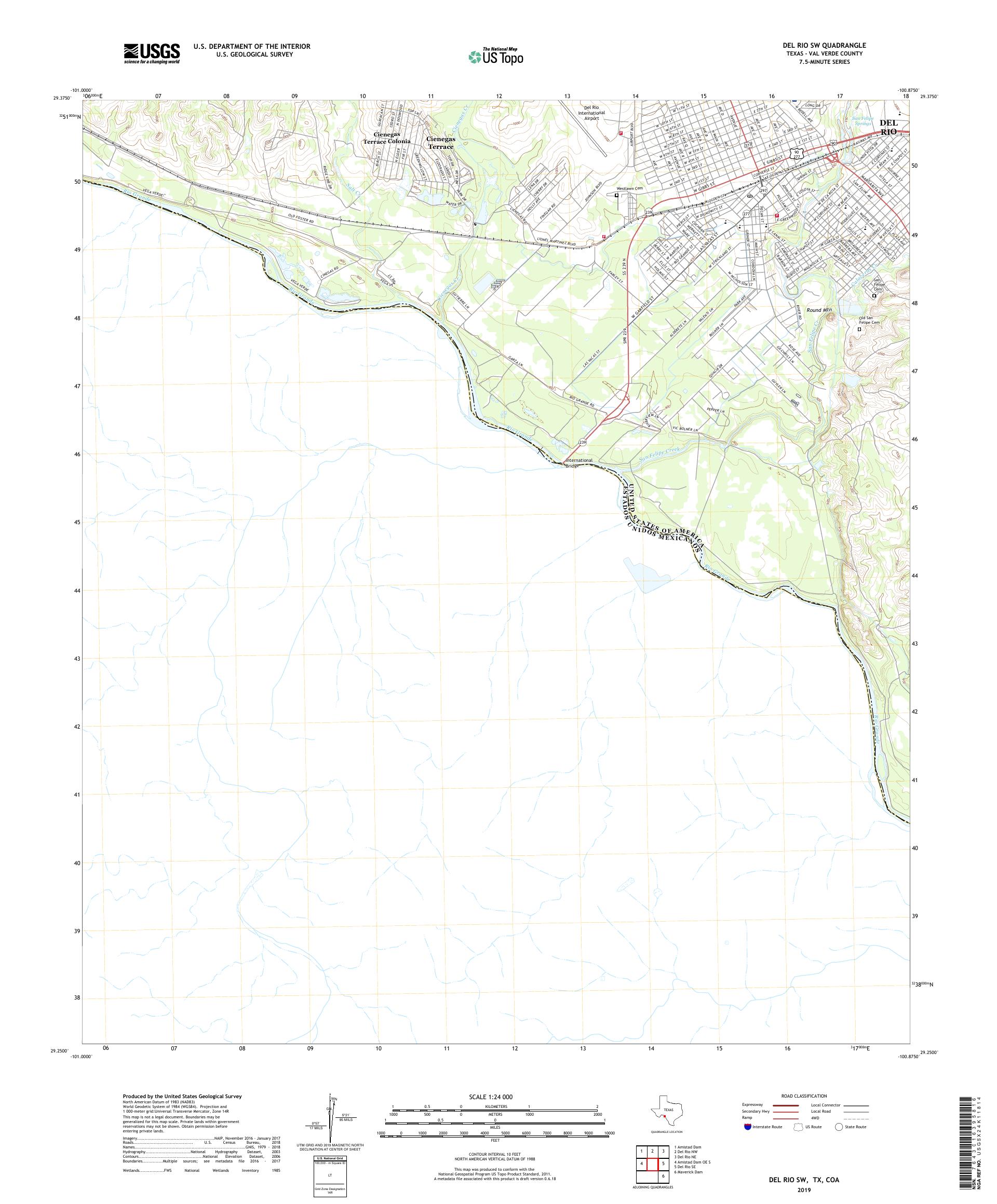 Del Rio Texas Map Rivers Del Rio SW Texas US Topo Map – MyTopo Map Store