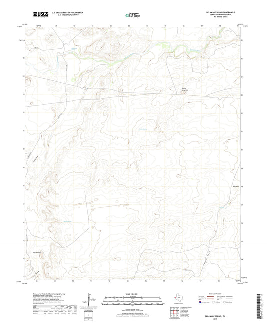 Delaware Spring Texas US Topo Map Image