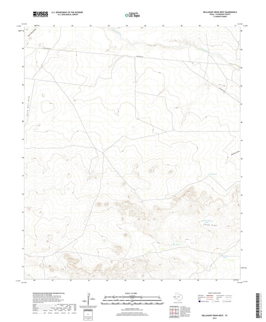 Dellahunt Draw West Texas US Topo Map Image