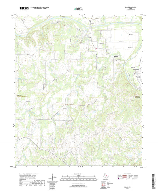 Dennis Texas US Topo Map Image