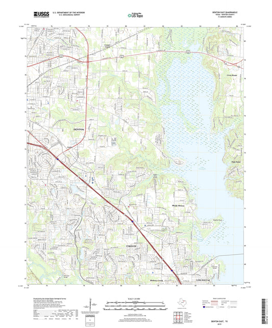 Denton East Texas US Topo Map Image