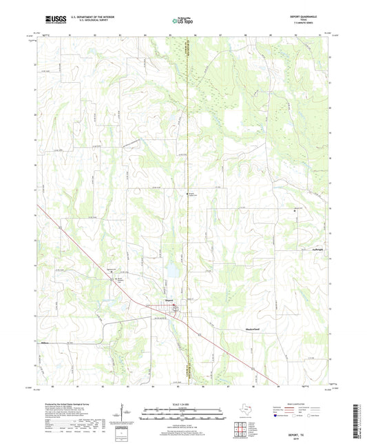 Deport Texas US Topo Map Image