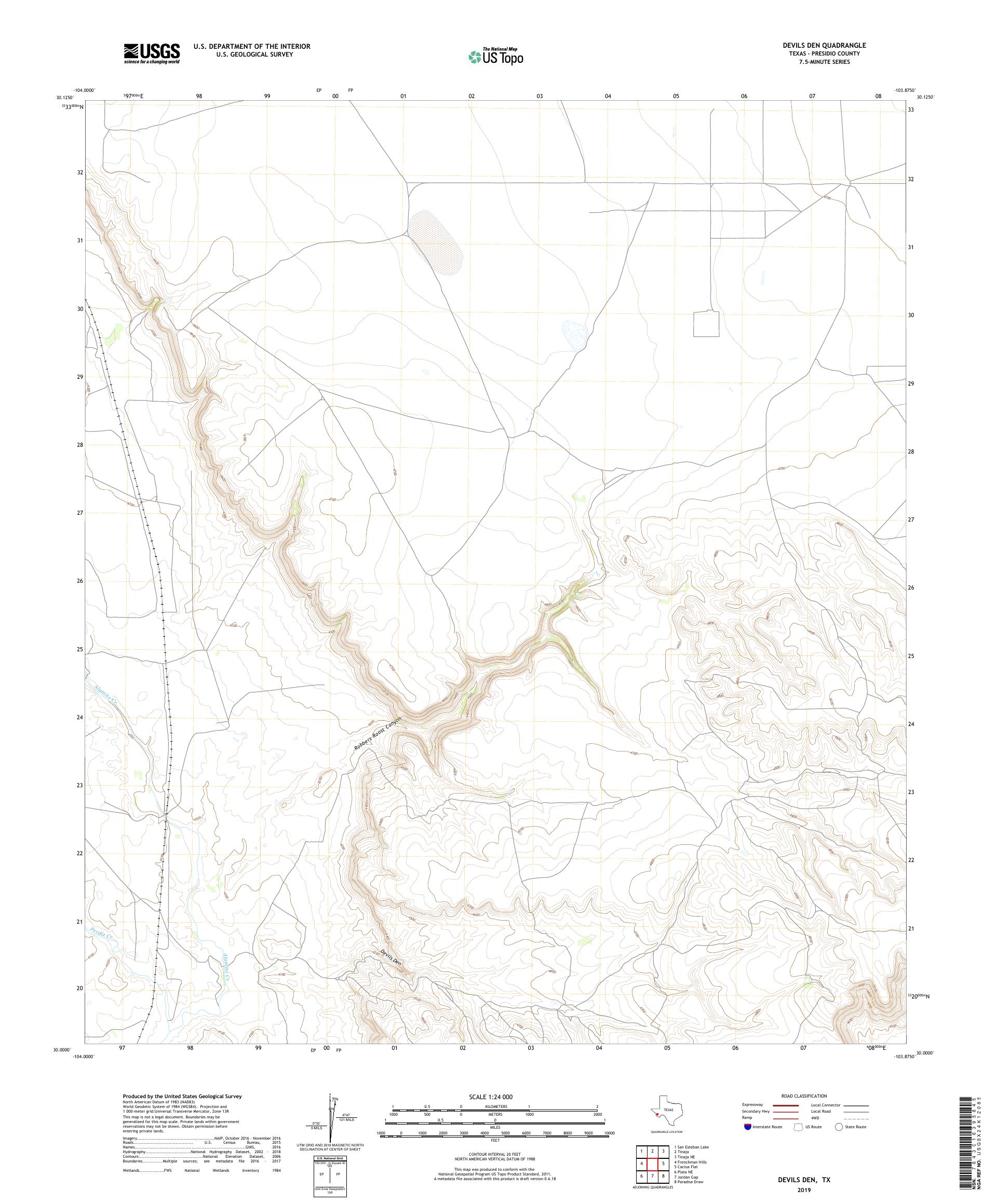 Devils Den Texas US Topo Map – MyTopo Map Store