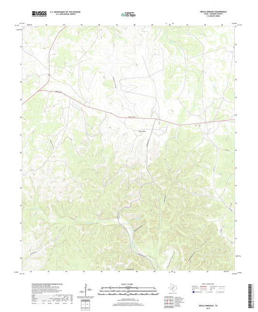 Devils Sinkhole Texas US Topo Map Image