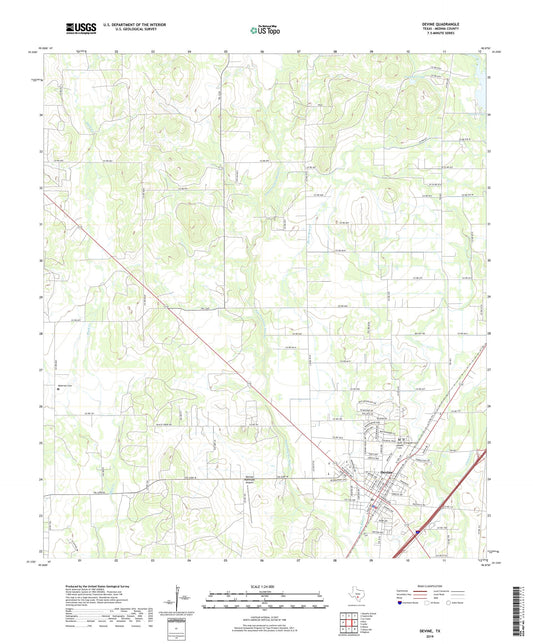Devine Texas US Topo Map Image