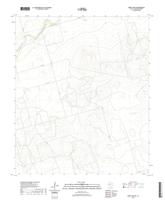 Dewey Lake NE Texas US Topo Map Image