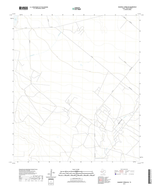 Diamond Y Spring NE Texas US Topo Map Image
