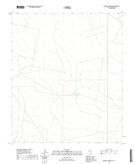 Diamond Y Spring NW Texas US Topo Map Image