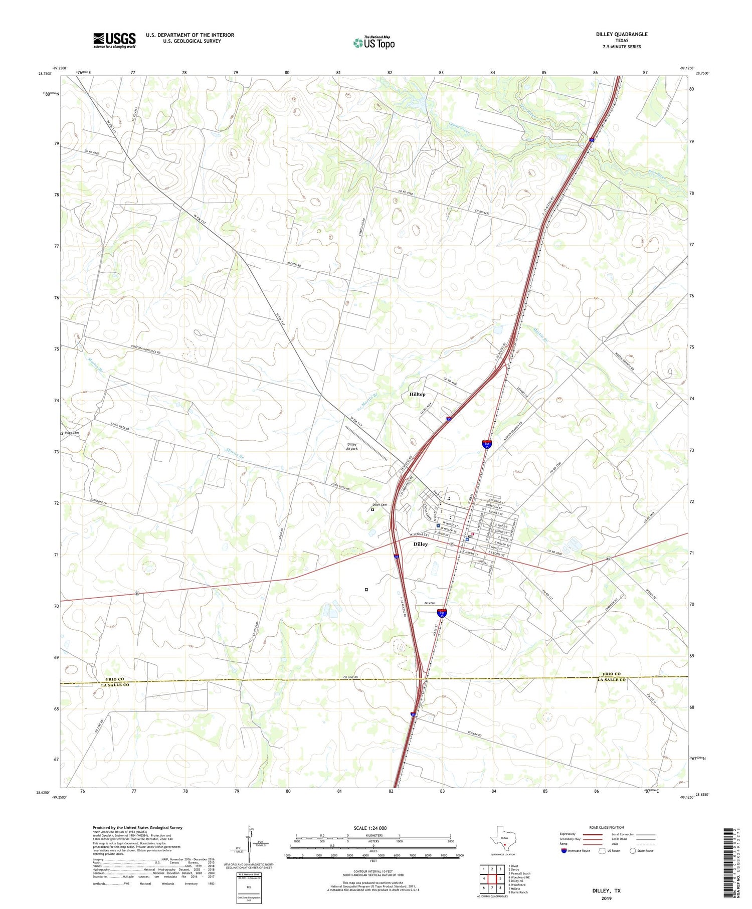 Dilley Texas US Topo Map Image