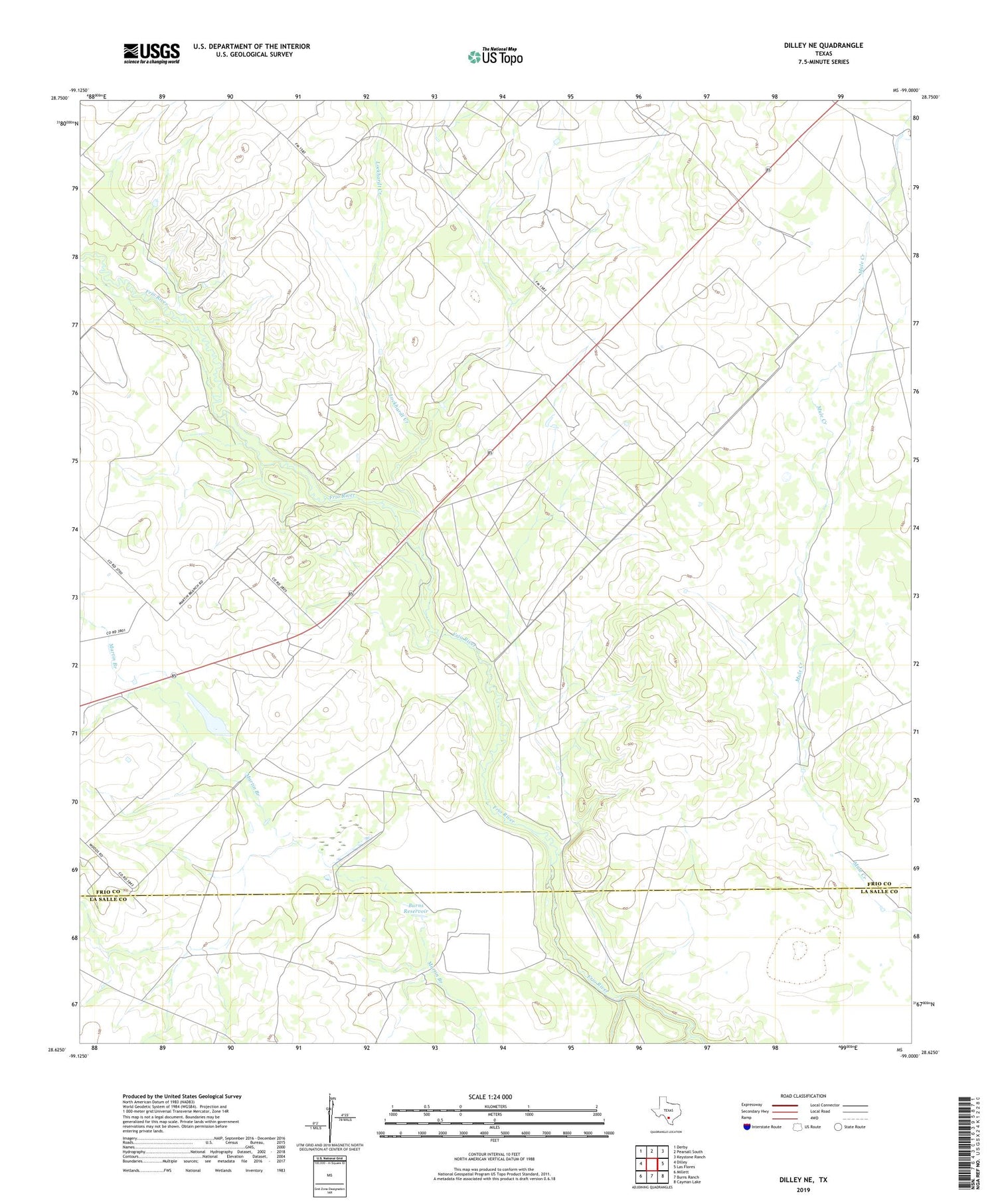 Dilley NE Texas US Topo Map Image