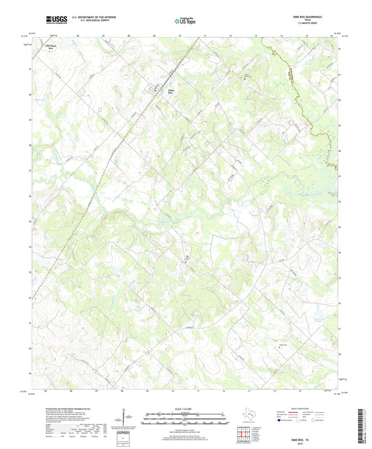 Dime Box Texas US Topo Map Image