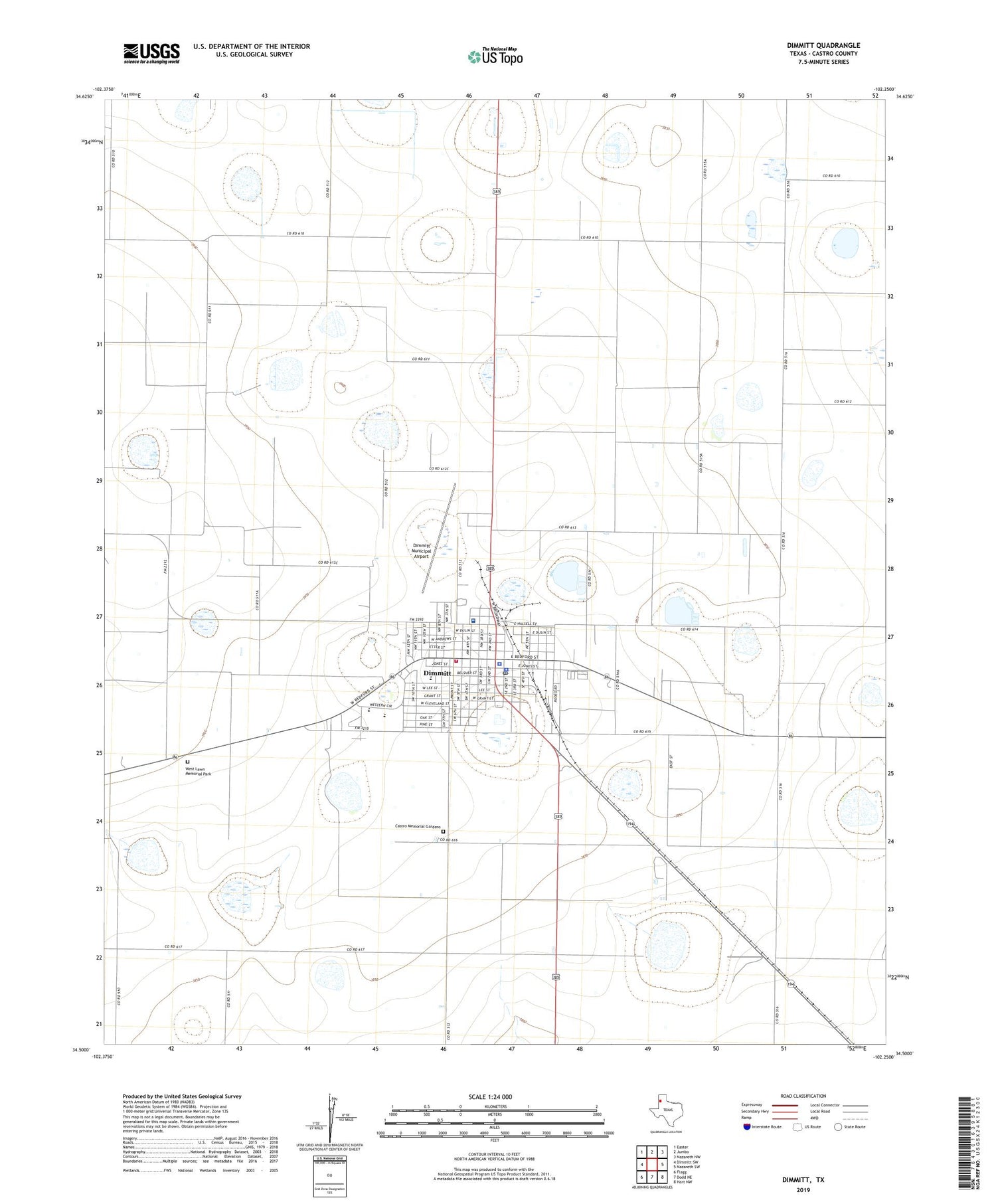 Dimmitt Texas US Topo Map Image