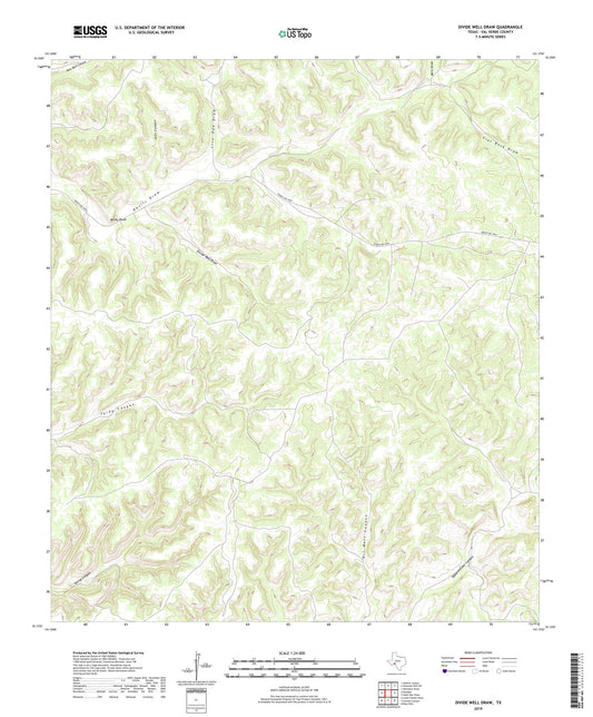 Divide Well Draw Texas US Topo Map Image