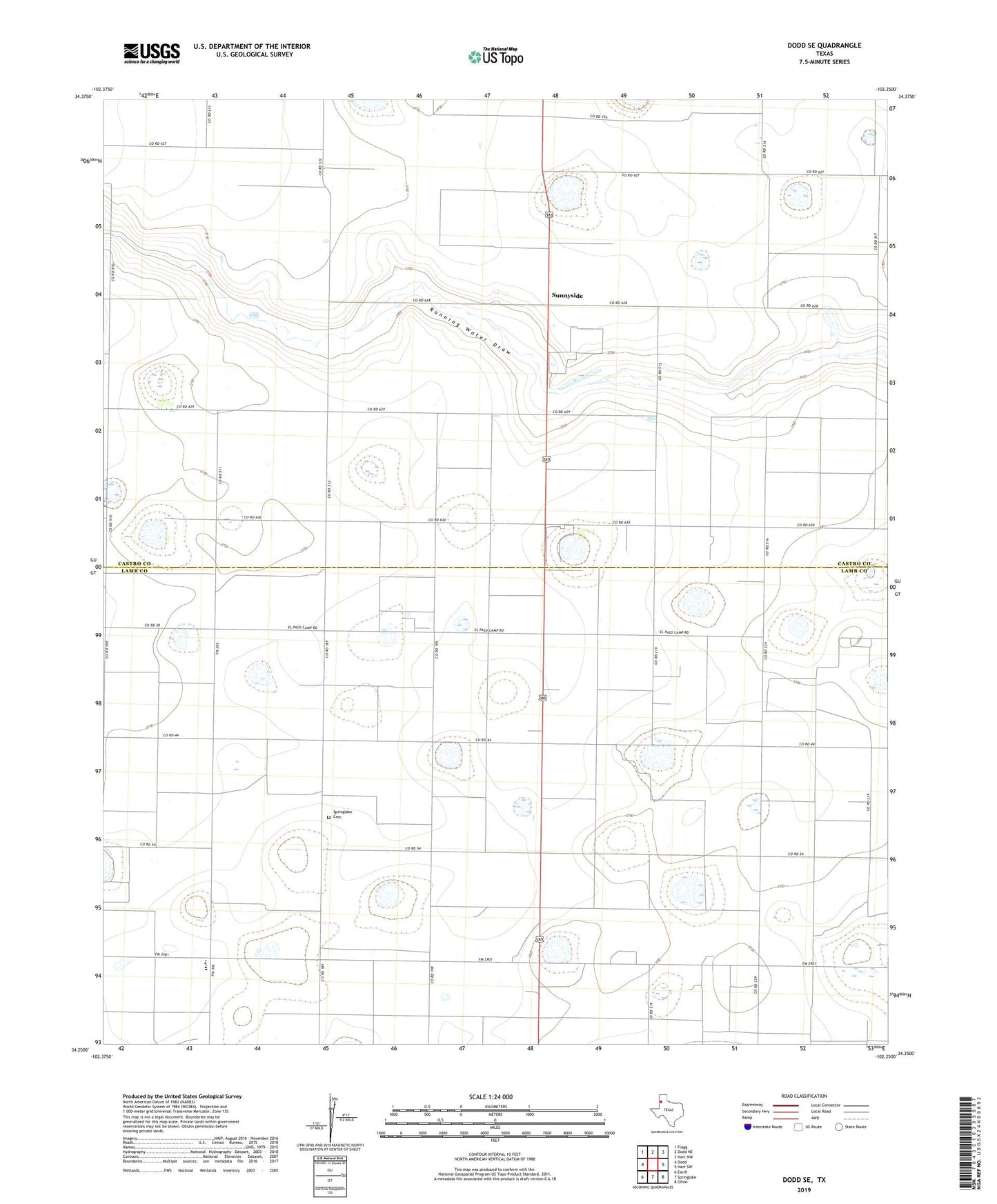 Dodd SE Texas US Topo Map Image