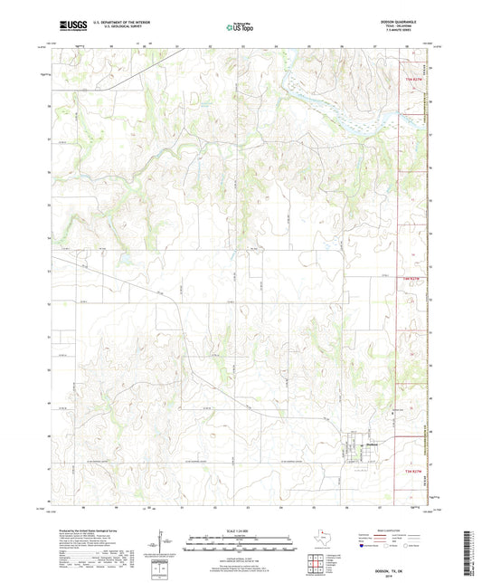 Dodson Texas US Topo Map Image