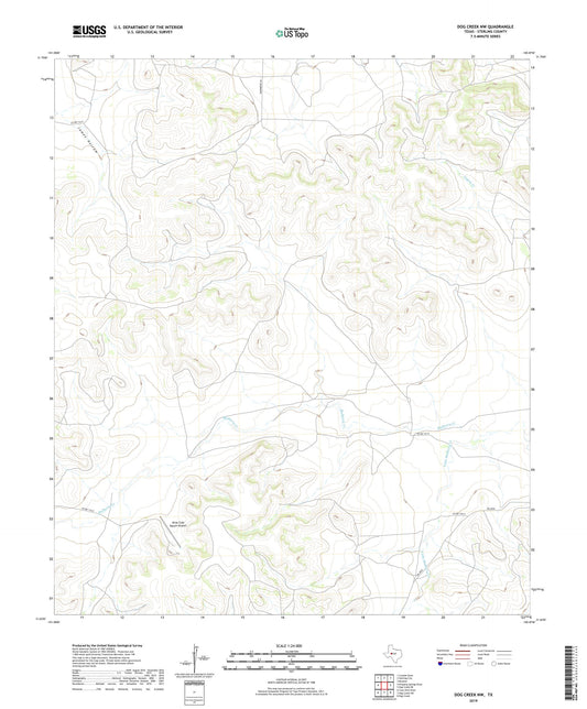 Dog Creek NW Texas US Topo Map Image