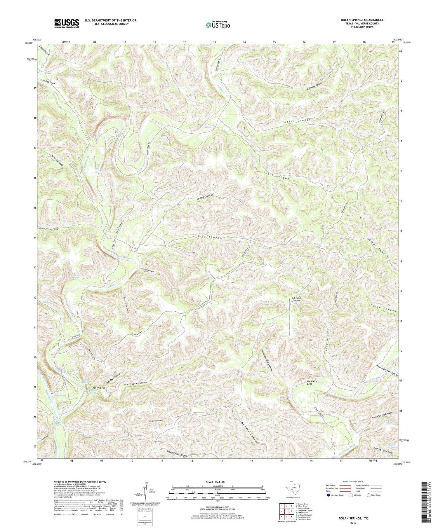 Dolan Springs Texas US Topo Map Image