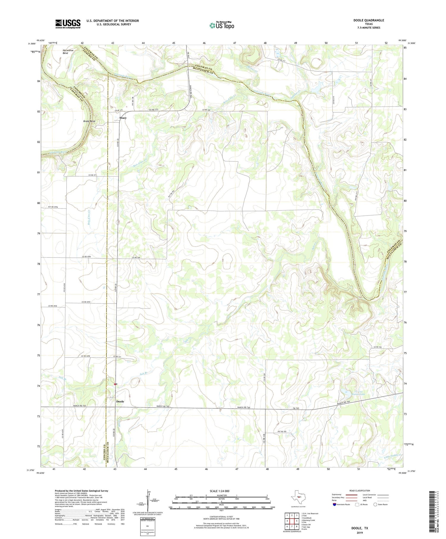 Doole Texas US Topo Map Image