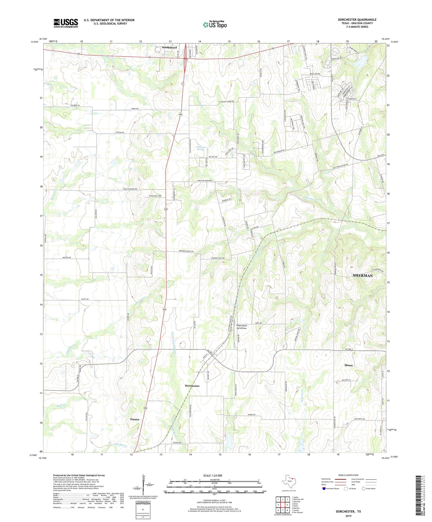 Dorchester Texas US Topo Map Image
