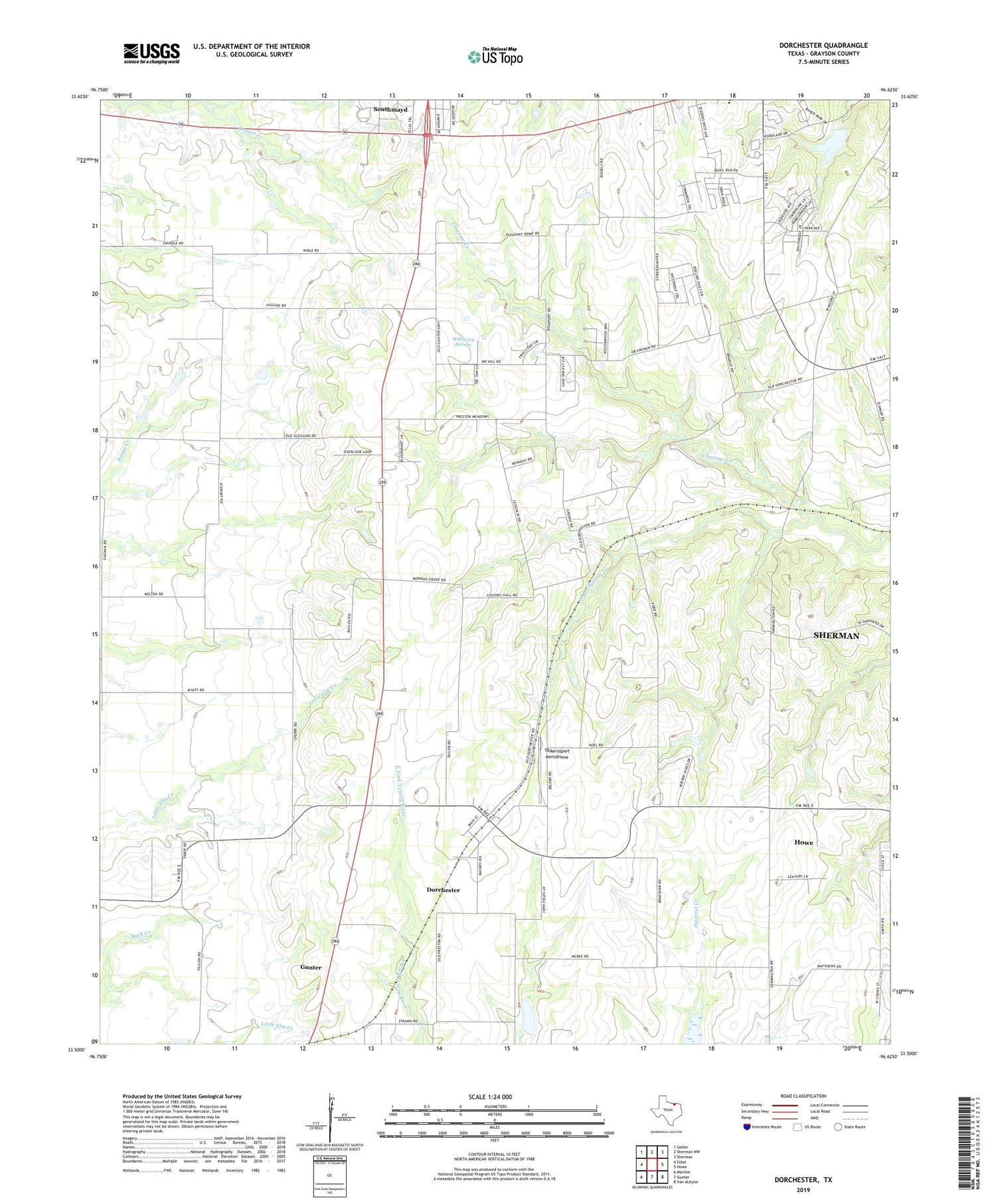 Dorchester Texas US Topo Map Image