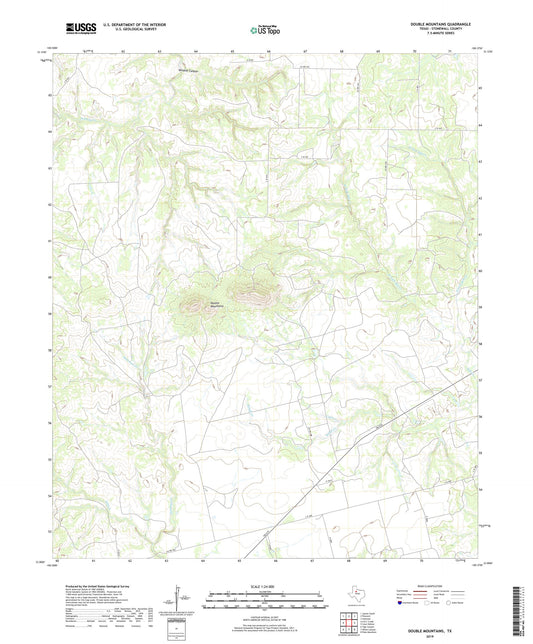 Double Mountains Texas US Topo Map Image