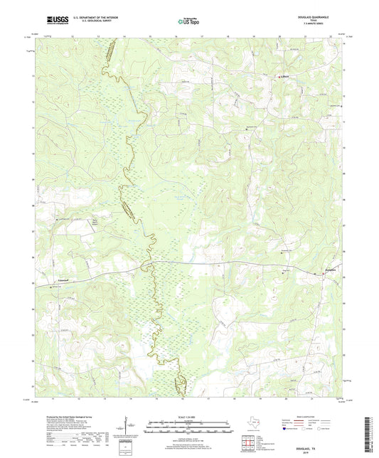 Douglass Texas US Topo Map Image