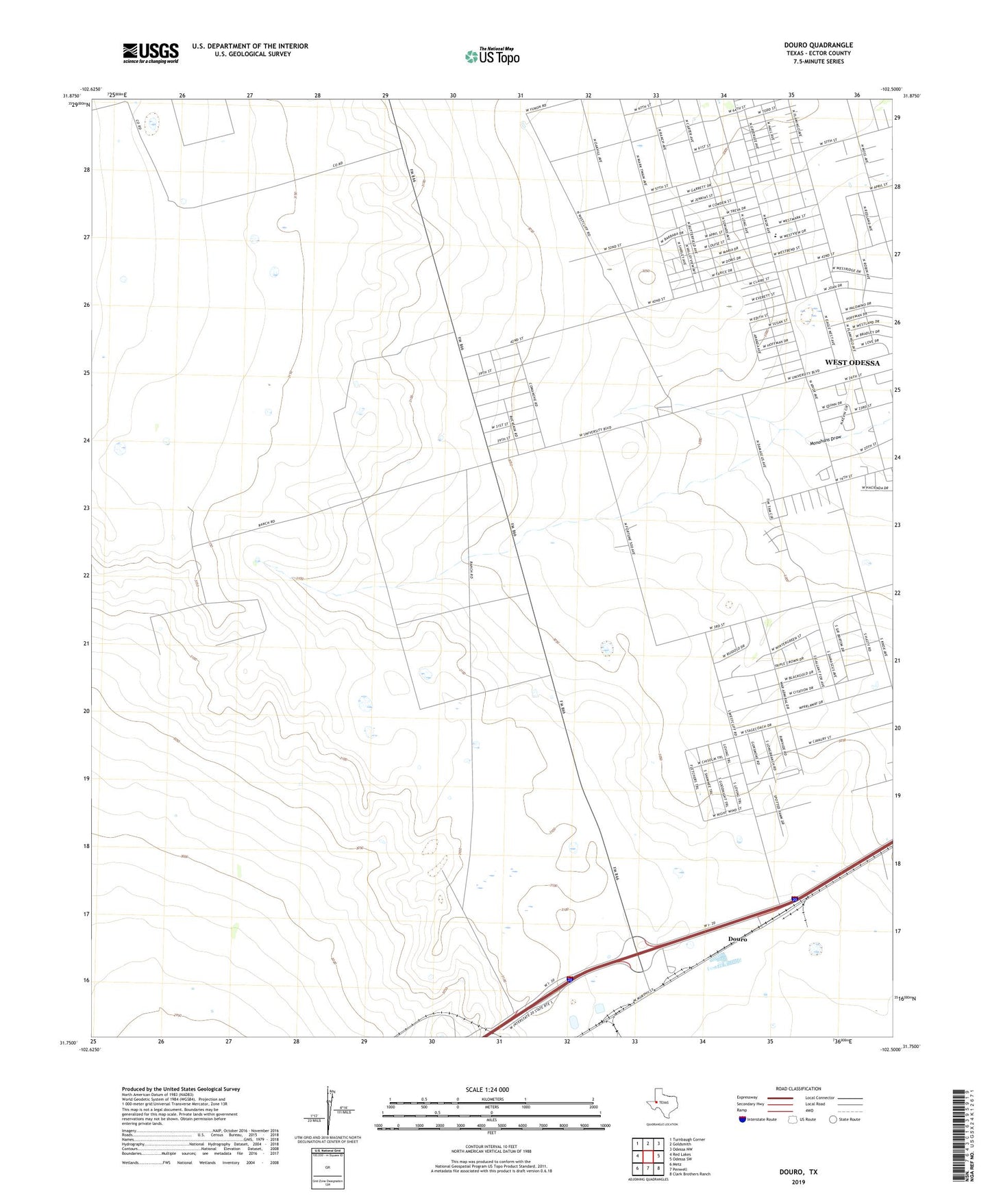 Douro Texas US Topo Map Image