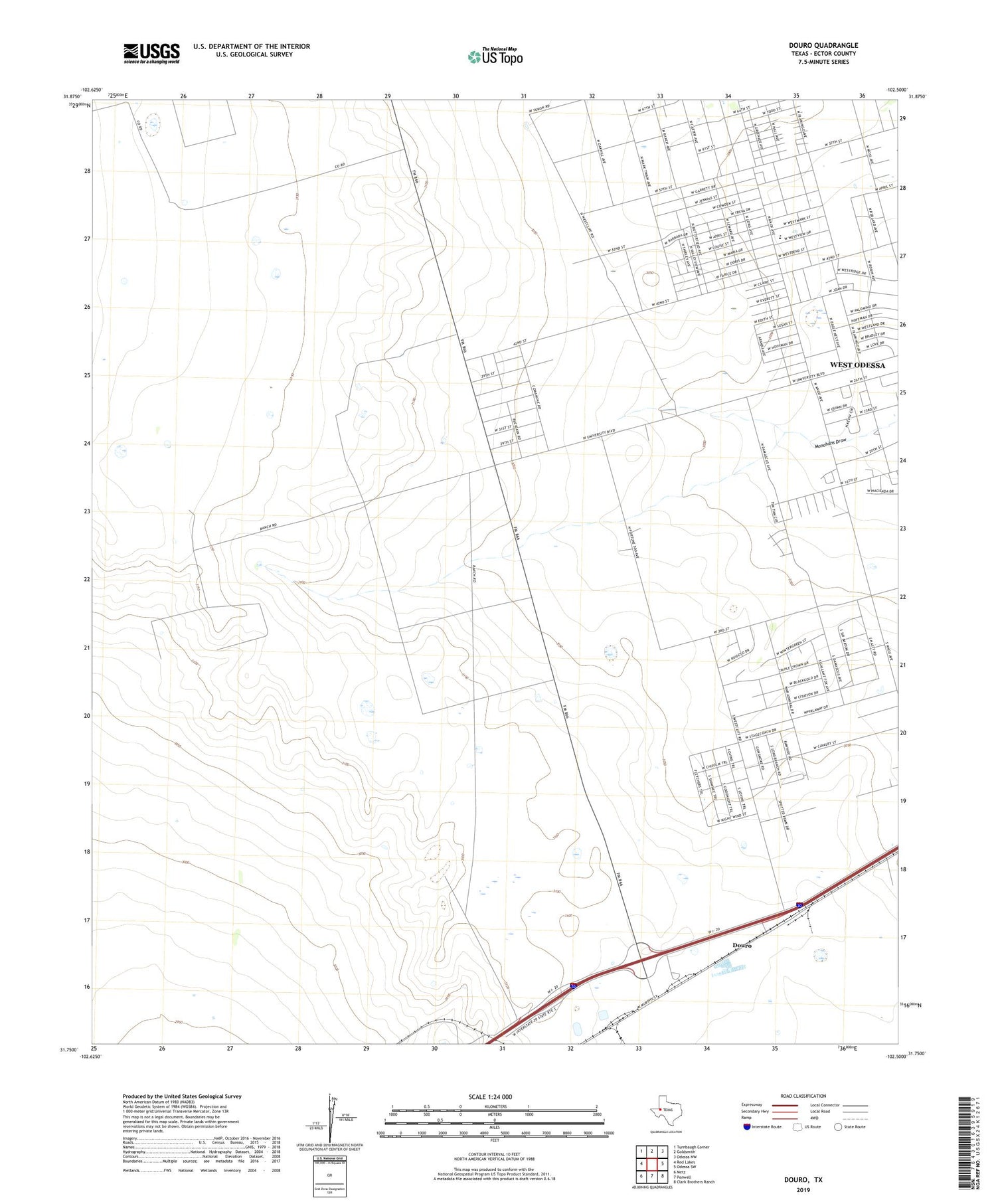 Douro Texas US Topo Map Image