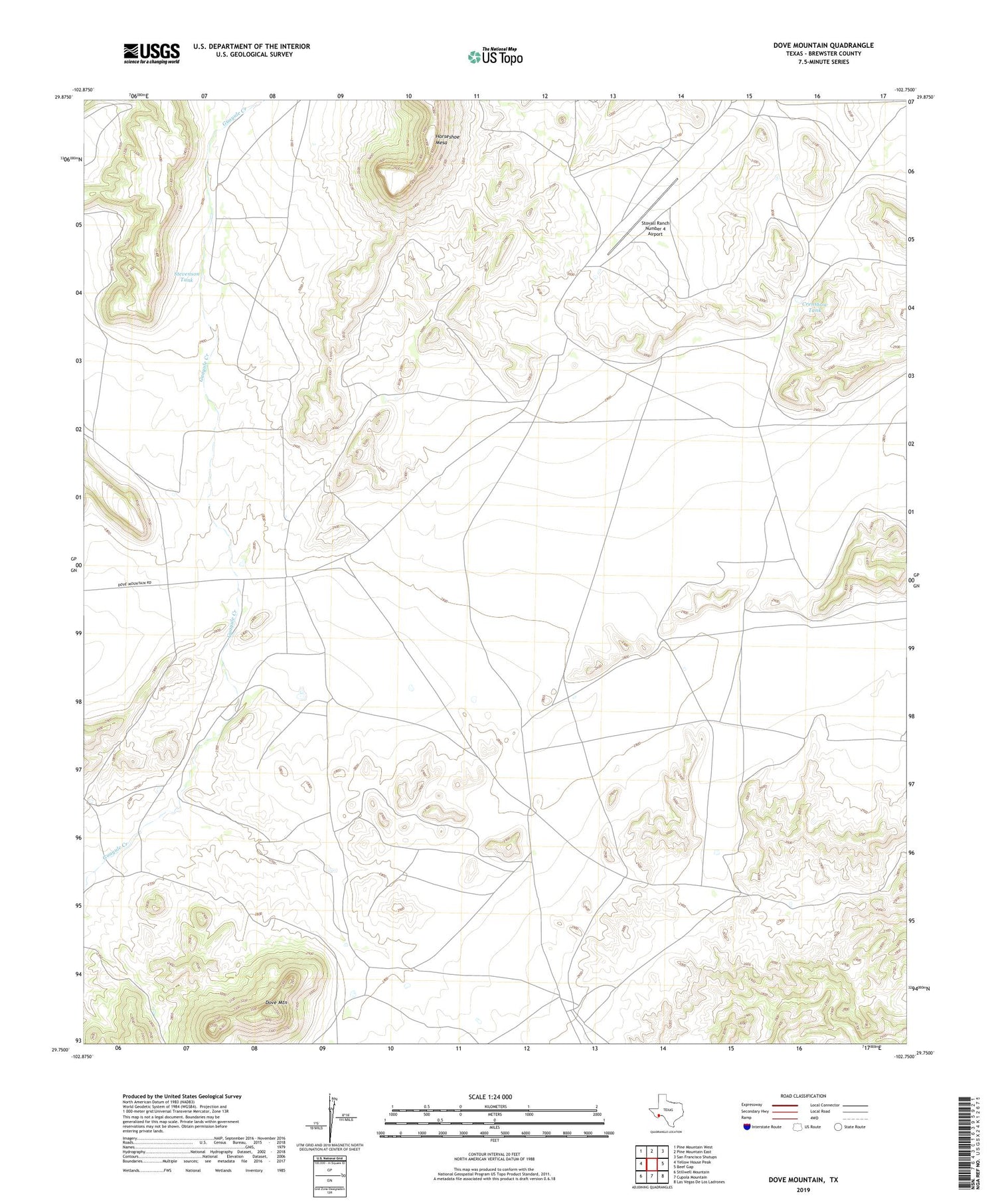 Dove Mountain Texas US Topo Map Image