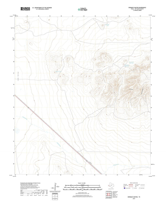 Dowman Canyon Texas US Topo Map Image