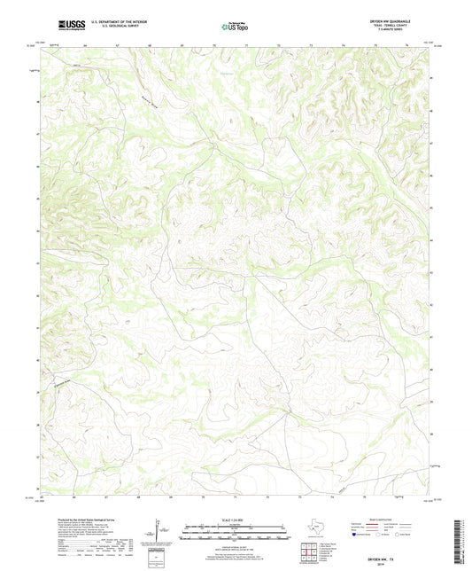 Dryden NW Texas US Topo Map Image