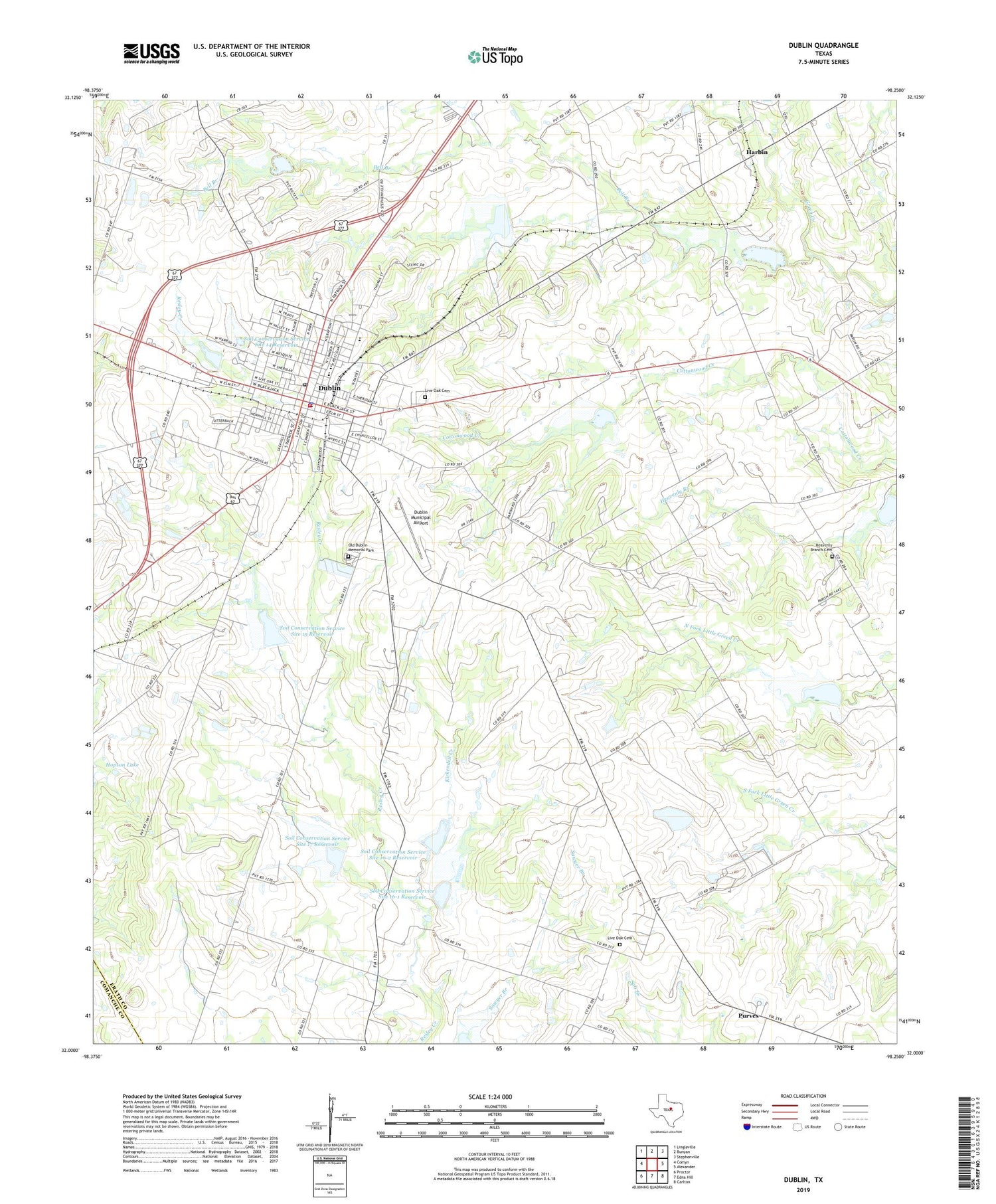 Dublin Texas US Topo Map Image
