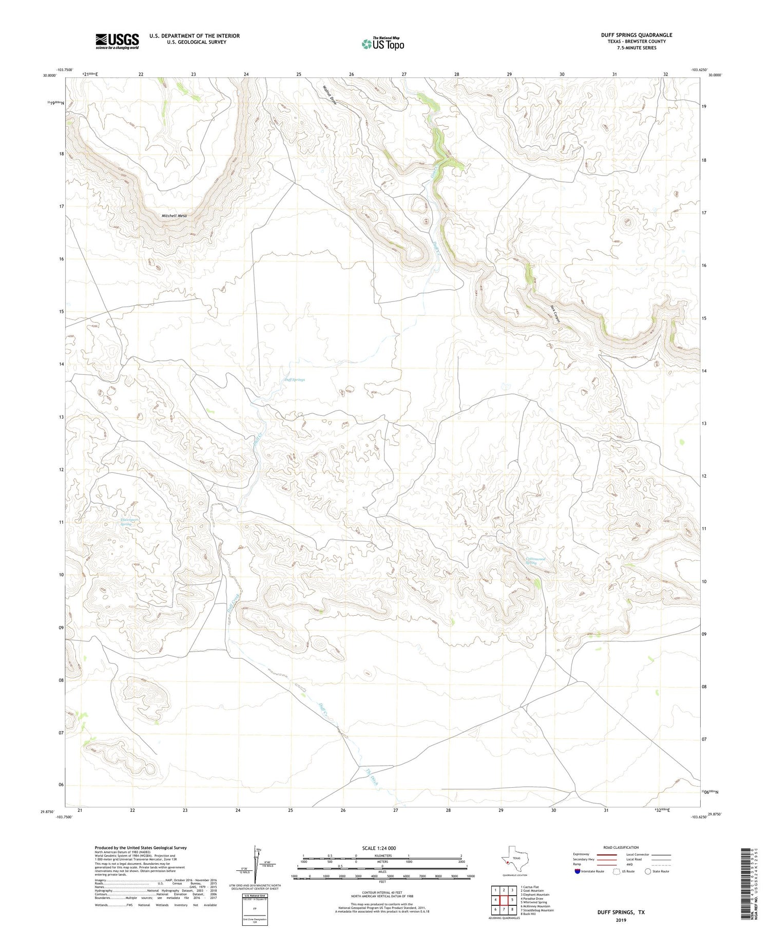 Duff Springs Texas US Topo Map Image