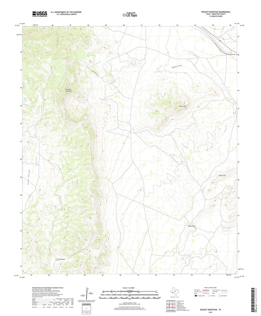 Dugout Mountain Texas US Topo Map Image