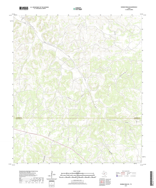 Dunbar Draw SE Texas US Topo Map Image