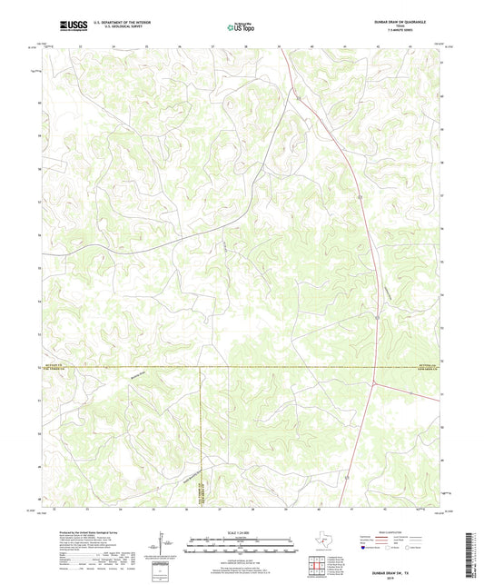 Dunbar Draw SW Texas US Topo Map Image