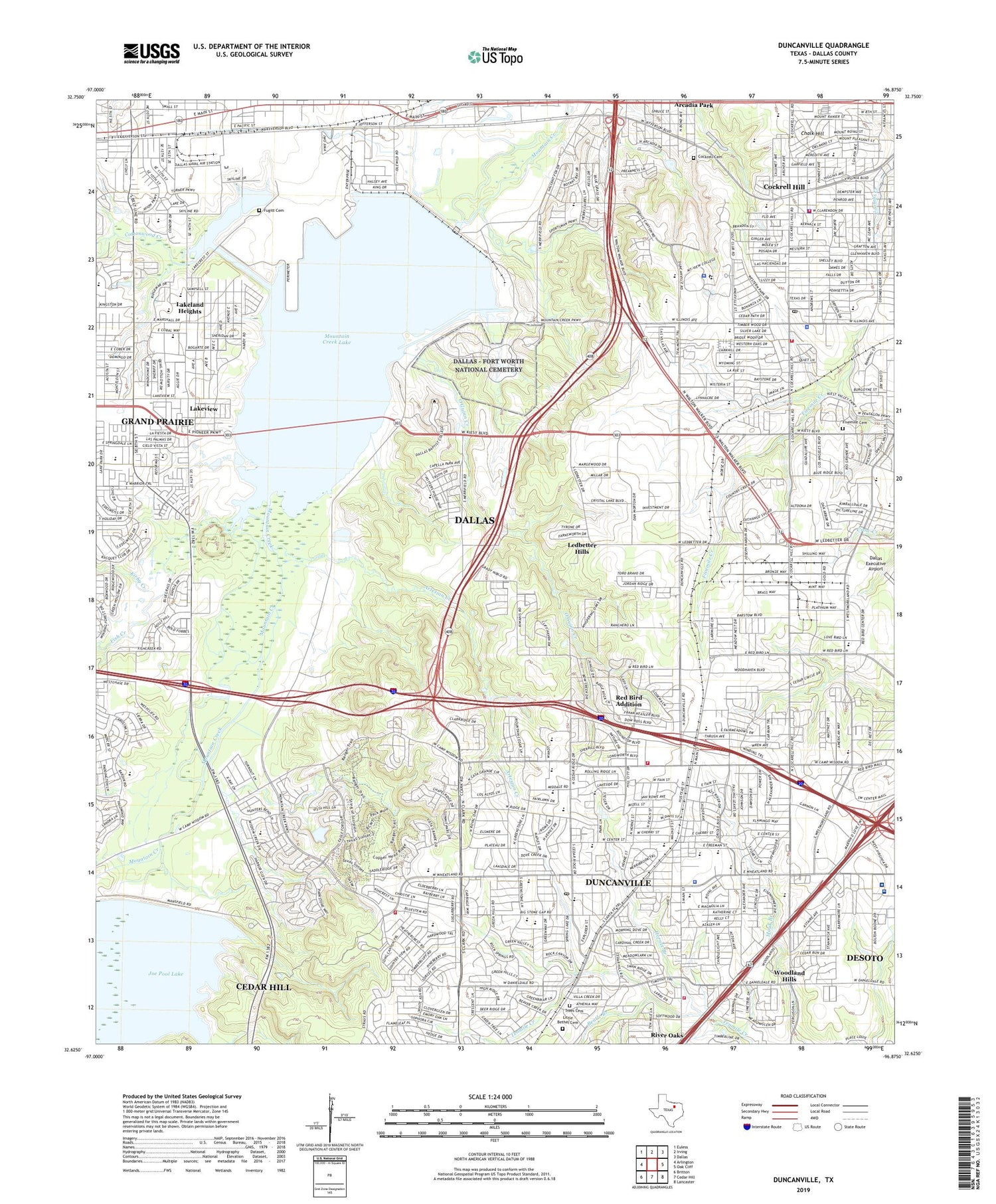 Duncanville Texas US Topo Map Image