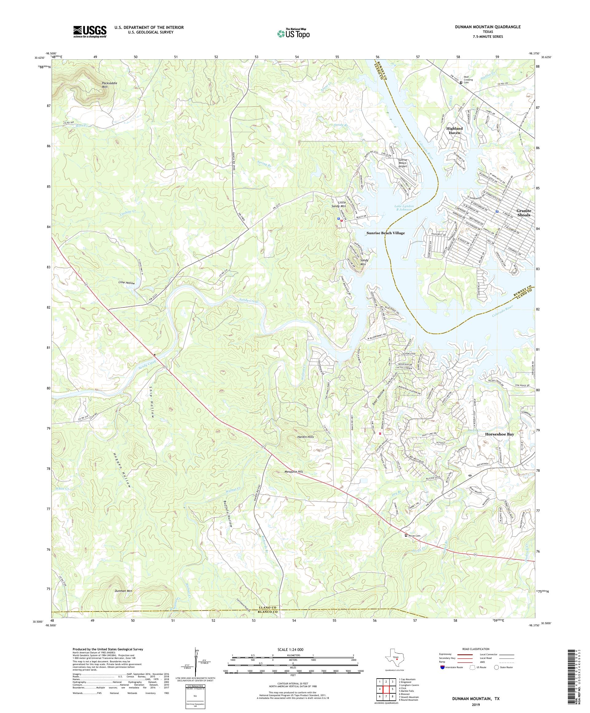 Dunman Mountain Texas US Topo Map – MyTopo Map Store