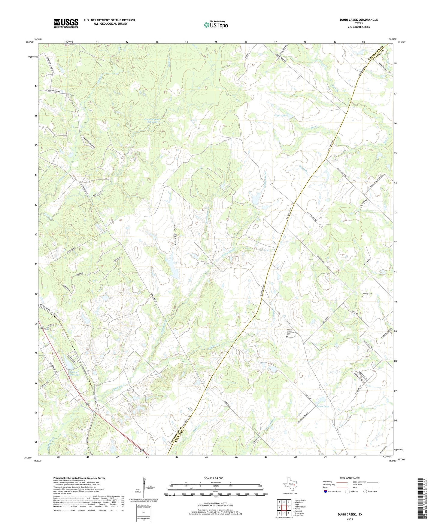Dunn Creek Texas US Topo Map Image