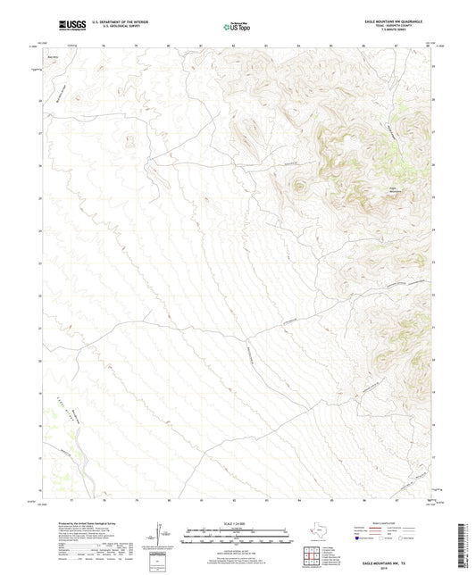 Eagle Mountains NW Texas US Topo Map Image