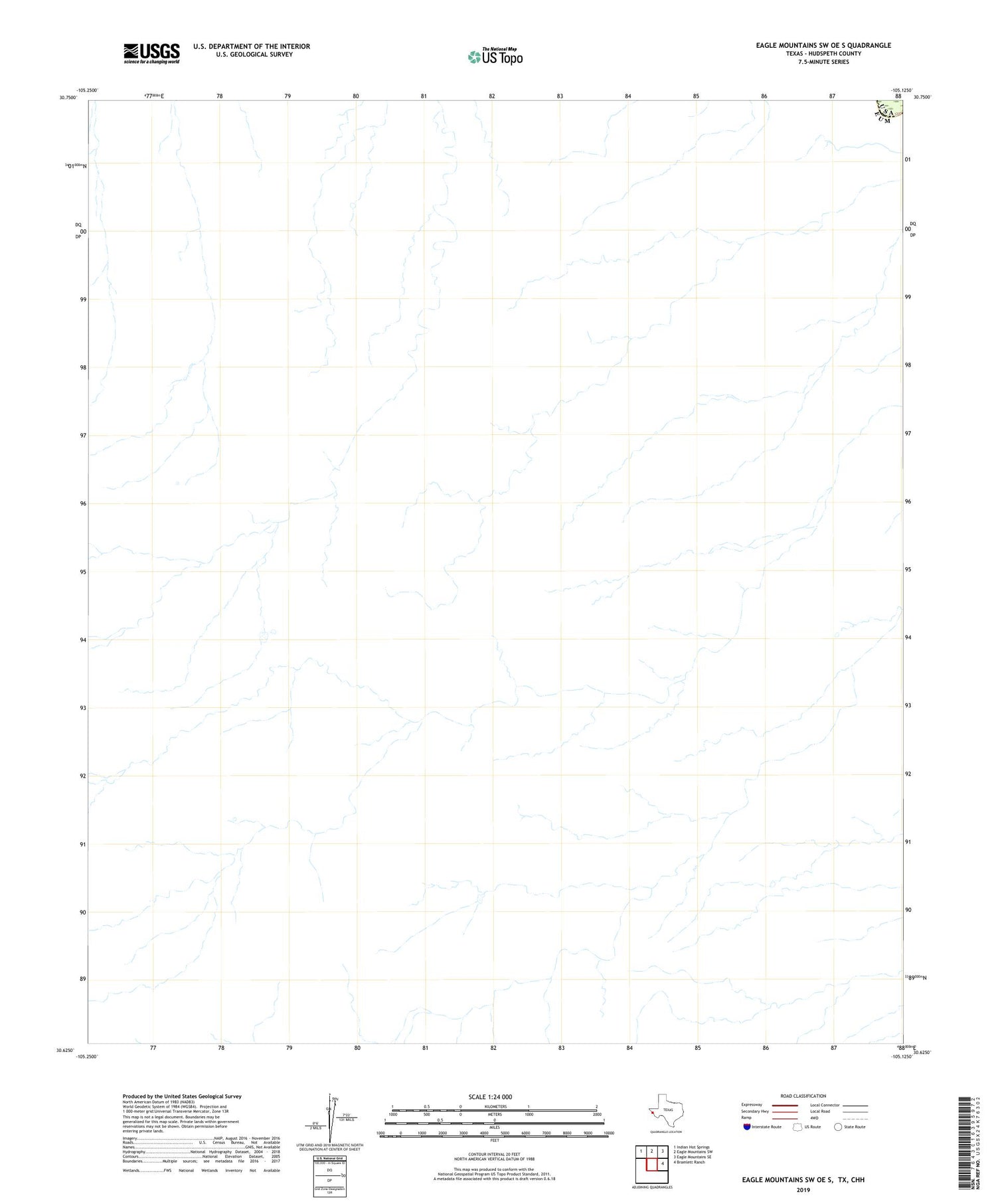Eagle Mountains SW OE S Texas US Topo Map Image