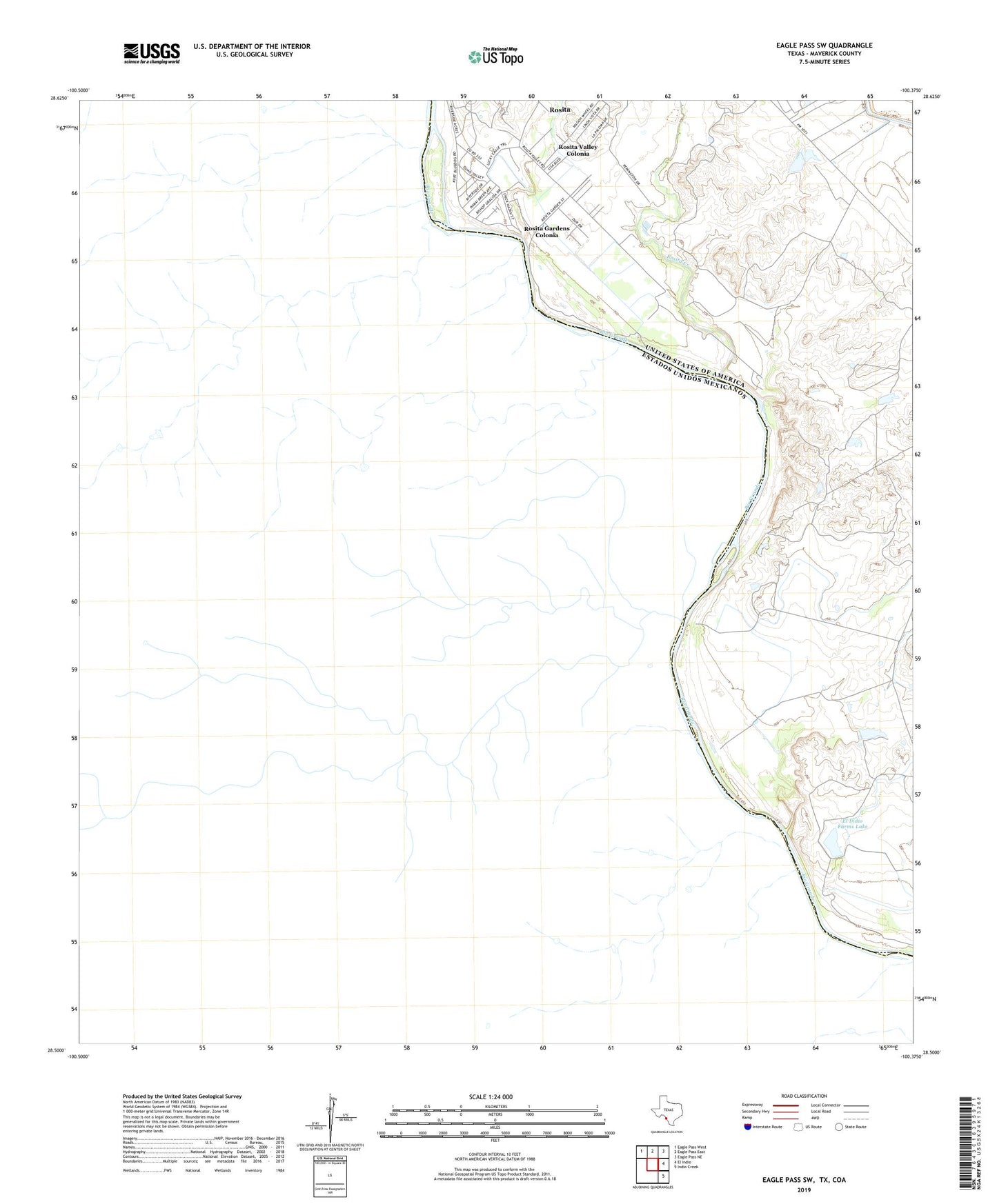 Eagle Pass SW Texas US Topo Map Image
