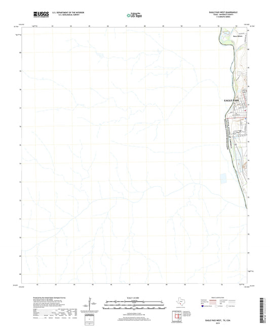Eagle Pass West Texas US Topo Map Image