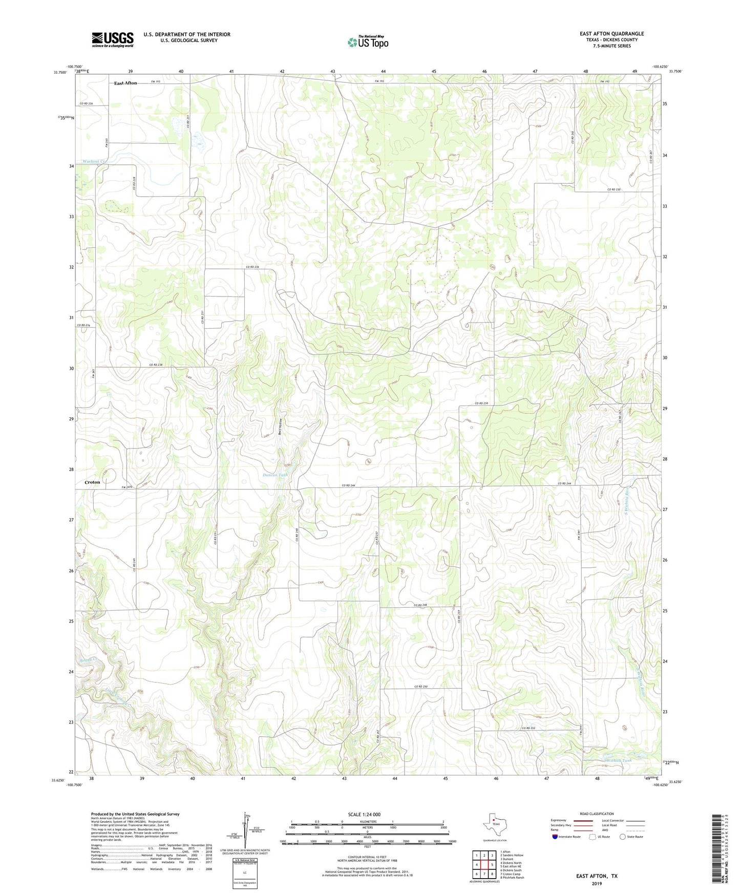 East Afton Texas US Topo Map Image